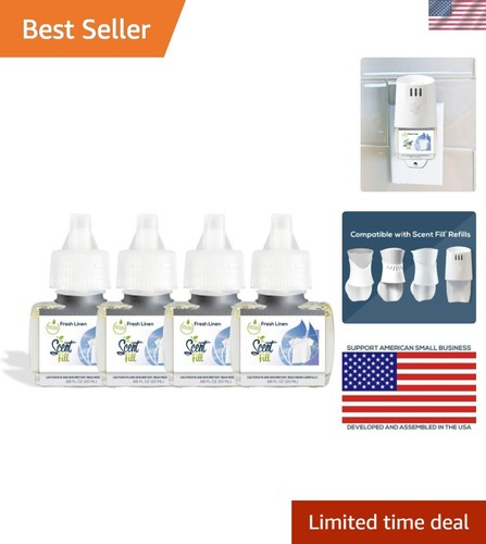 Corded Electric Fresh Linen Plug-In Air Freshener – 4 Refill Pack Included