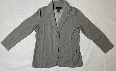Monterey Bay Stretch French Terry Boyfriend Jacket Size Medium Gray Heather