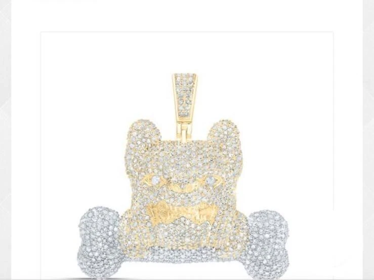 Colgante de lujo para hombre estilo hip-hop para perro con huesos y eslabones cubanos cadena hip-hop para hombre Foto 2 de 4