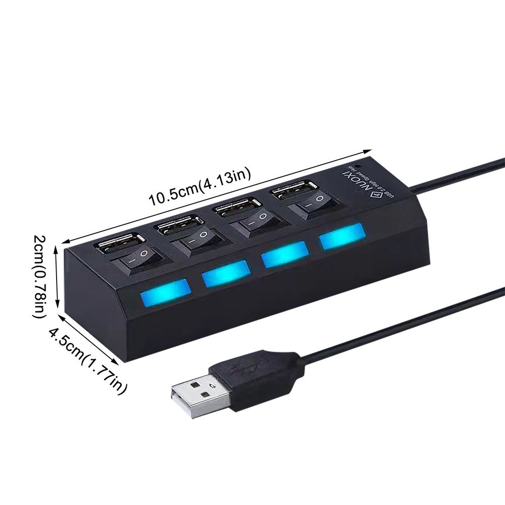4-Port USB 2.0 Hub Expander for Laptop & PC