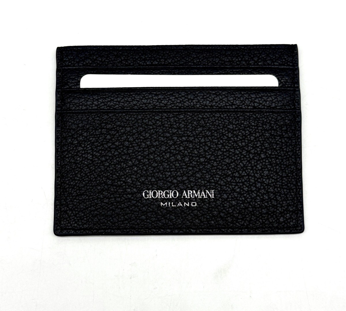 Giorgio Armani Leather Card Holder Wallet In Black New | eBay