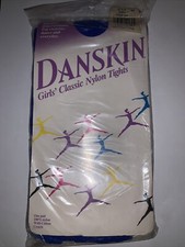 Danskin Gril's 58 Classic Nylon Tights Cobalt Blue Size Intermediate 6X-7