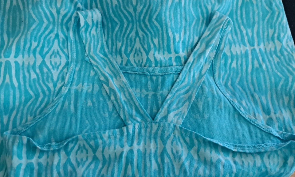 Vestido sin mangas Fresh Produce para niña 10 (XL) azul estampado Ikat volantes playa Foto 4 de 4