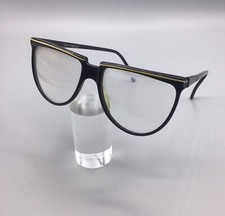 GIANNI VERSACE Mod. 415 Cat-Eye Sunglasses K78 Glossy Black Gold NOS 90s