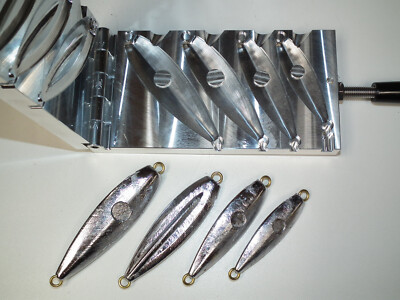 Saltwater Flat Fall Jig w/Eyes mold 3,5,7,9oz CNC Aluminum Flatfall Keel