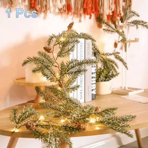 LED Weihnachtsgirlande mit Beleuchtung Tannenzapfen Tannennadelkranz Weihnachtsdeko - Bild 16 von 17