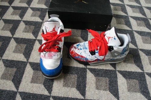JORDAN 4 RETRO CUSTOM PAINTED PRESCHOOL 