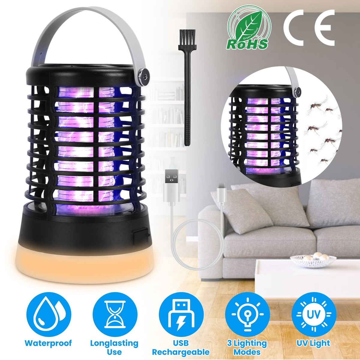 4-Pack LED Mosquito Zapper Light Bulbs – Bug Killer Lamp For Home, 15W 110V - View #3