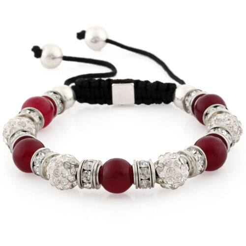 Damenarmband Damen Armband Chakra Hippie Shamballa Strass Silber Glitzer Perlen - Bild 2 von 11