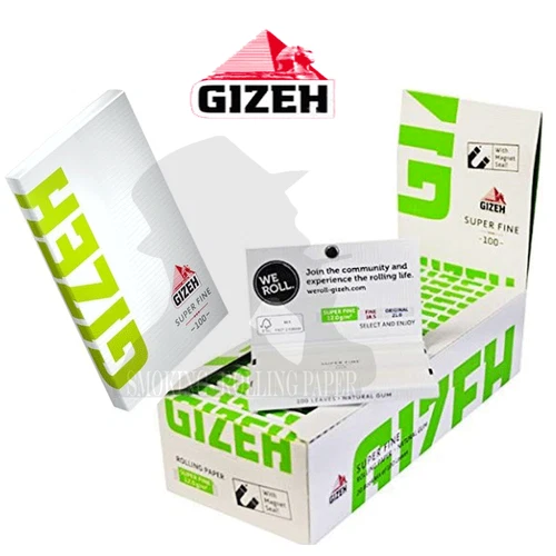 GIZEH Super Fine Double Verdi 20 Libretti 100 Cartine Prodotto Originale