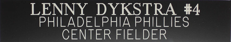 Camiseta deportiva de Lenny Dykstra autografiada y enmarcada a rayas de los Filis certificado de autenticidad JSA Foto 4 de 4