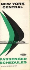 1964 NYC New York Central Railroad passenger train timetable (October)