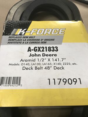 K-Force John Deere GX21833 48'' Mower Drive Flat Belt + FREE Tool Bag