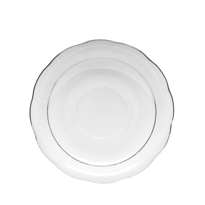 Herend 249505 Platinum Edge Tea Saucer Porcelain White