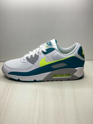 Nike Air Max 90 Men's US 13 White Spruce-Grey Fog-Hot Lime