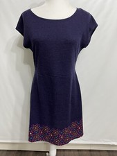 Francesca's Alya Womens lightweight ShortSleeve Sweater Dress Blue Sz Large NEW