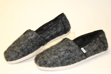TOMS Cable Knit Alpargata NEW Size 6 Womens Black Cozy Flat Loafer Shoe 10018874