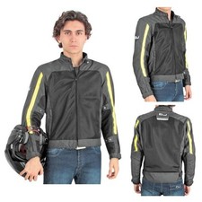 GIACCA GIUBBOTTO MOTO ESTIVA OJ LEVEL NERO + FLUO TG XS TRAFORATO 