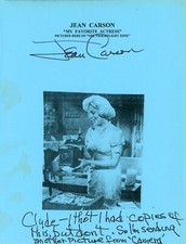 Jean Carson - Signed Paperstock Photograph Page