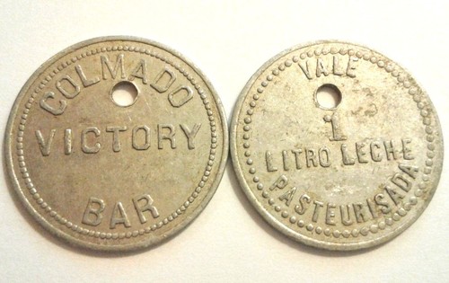 LECHE Colmado VICTORY BAR HUMACAO Puerto Rico Milk Dairy Ficha Token Vale Coin