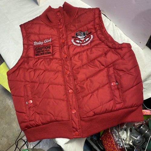 Women's Red Embroidered Logo Biker Motorcycle Vest Large QTMC 2003 NC. Baby Girl - Picture 9 of 12