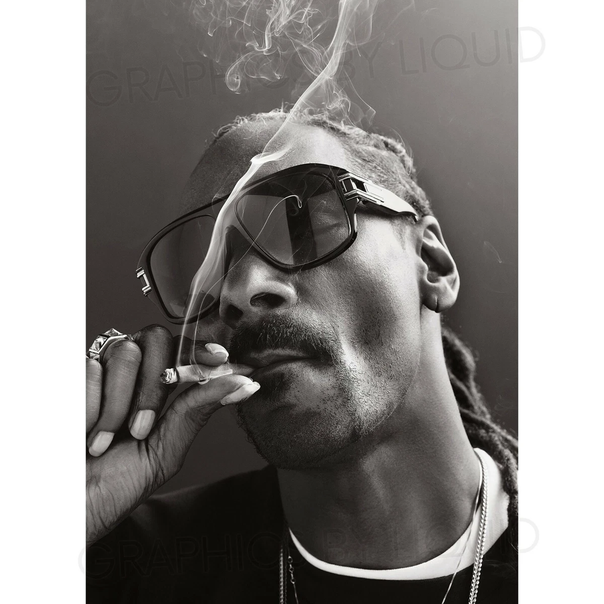 Snoop Dogg Smoking Black White Hip-Hop Rap Legend Poster Print | eBay