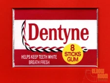 Dentyne gum vintage package art 2x3" fridge/locker magnet 70s