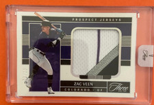 2023 PANINI THREE AND TWO PROSPECT JERSEYS HOLO SILVER #46 ZAC VEEN #D /25