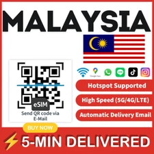 [eSIM] Malaysia esim Travel e-SIM Card DATA eSIM QR Code High speed 🛜