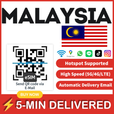 [eSIM] Malaysia esim Travel e-SIM Card DATA eSIM QR Code High speed  