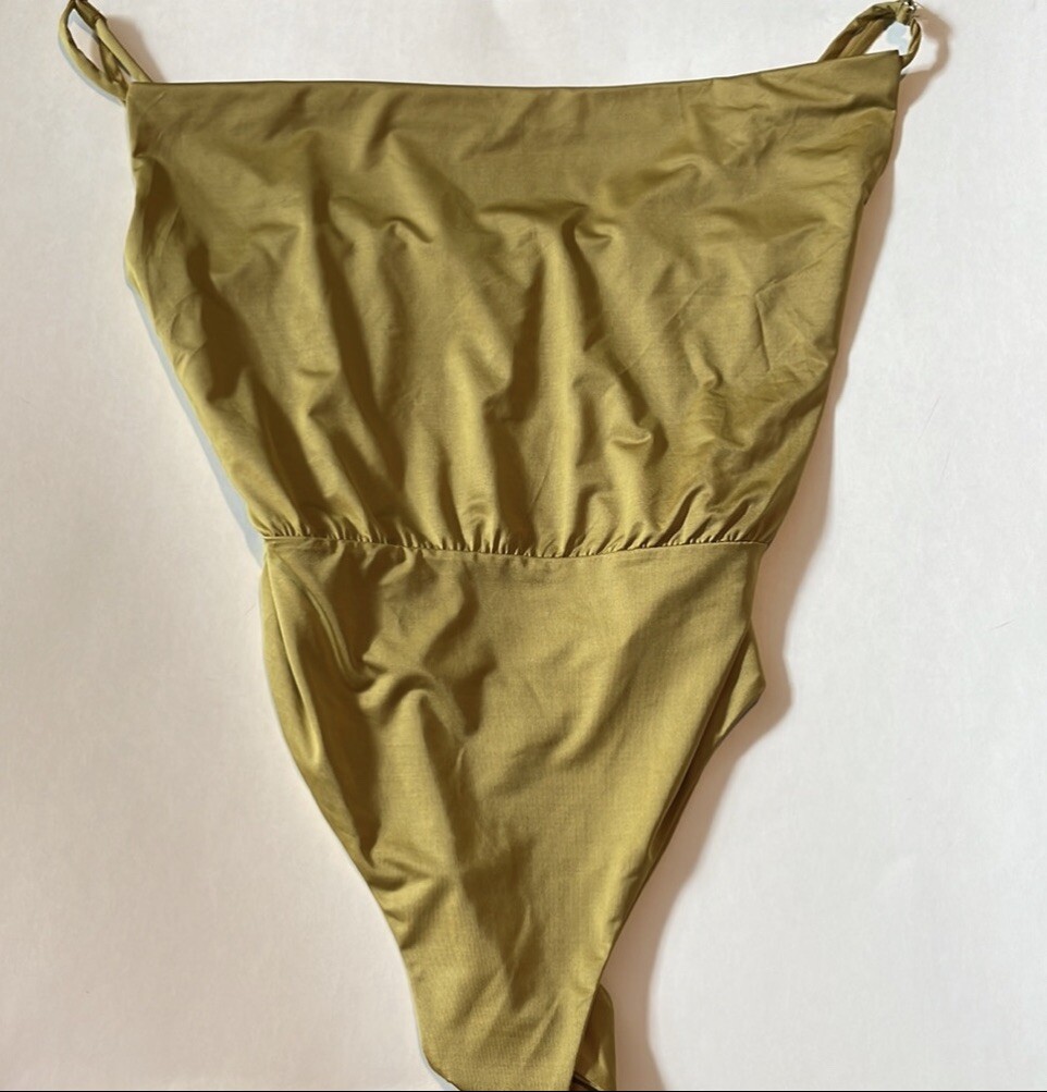 Mind Code Yellow Silk Bodysuit - image 3