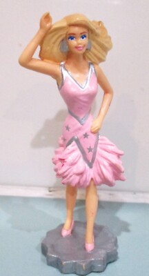 1990 Applause BARBIE Mattel PVC 3.25'' Pink Dress Figure