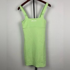 ZARA x LOTTO Sportswear Light Neon Green Button Tank Mini Dress Size S