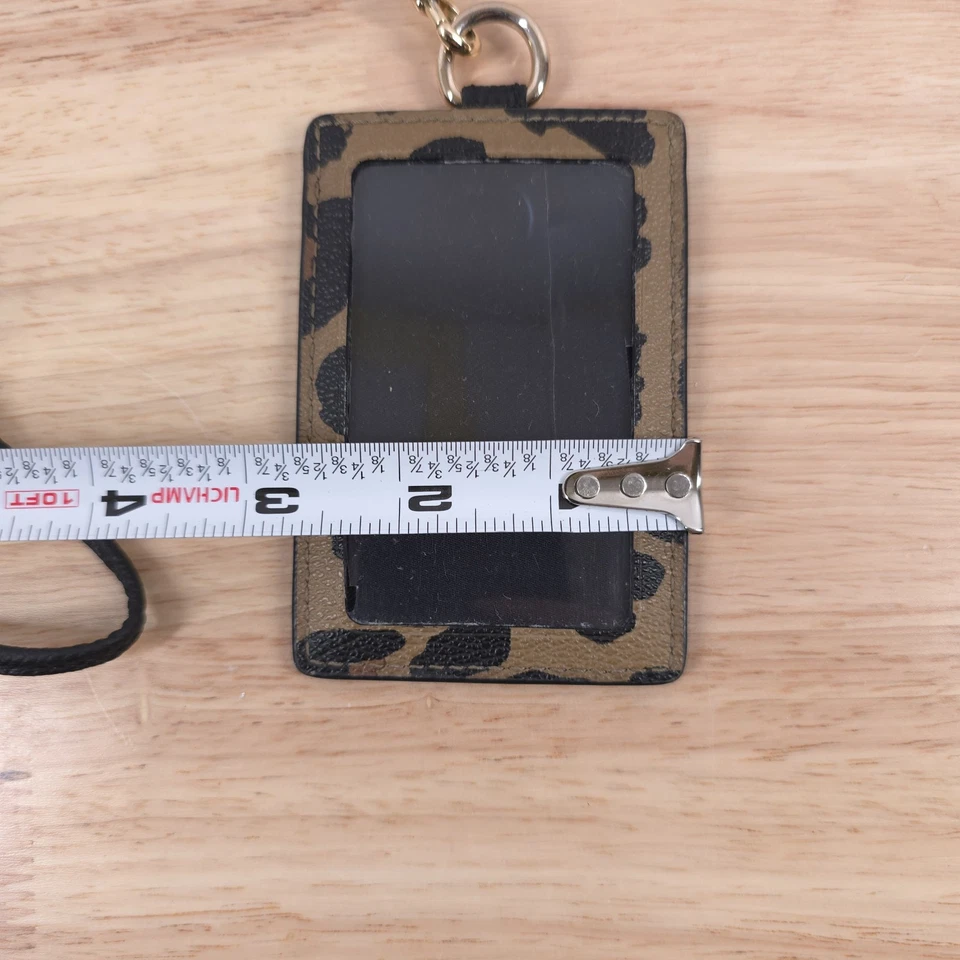 Coach Lanyard ID estampado de leopardo con correa original Foto 3 de 4