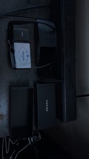 PRADA Men's Rectangle Sunglasses Black Plastic Frame  Lens Designer Style