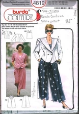 4819 Vintage Burda SEWING Pattern Misses Jacket Tank Top Pants Couture UNCUT OOP