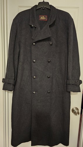 Herno, Vintage Herno Black Wool Double Breasted Belted Coat Size 50 Made In Italy