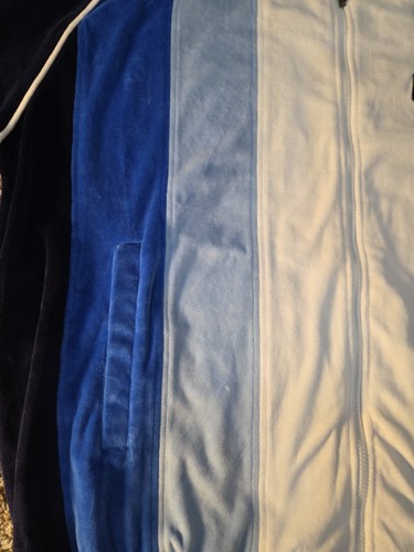 Top vintage Phat Farm velluto manica corta con zip XXL bianco blu - Foto 5 di 14