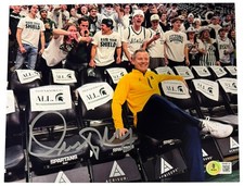 DUSTY MAY SIGNED MICHIGAN WOLVERINES 8X10 MSU IZZONE PHOTO BECKETT WITNESS COA