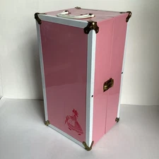 Vintage Pink Doll Steamer Trunk Wardrobe 16” Atco Madame Alexander American Girl