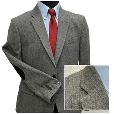 New 42R Tommy Hilfiger Blazer Sport Coat Jacket Herringbone Gray Black Tweed Men