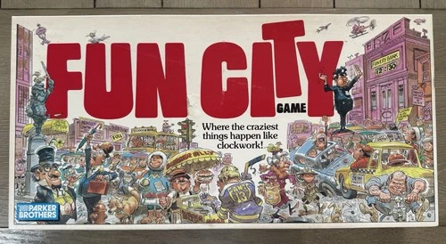 Fun City Board Game 1987 VINTAGE Parker Brothers Jack Davis Artwork COMPLETE
