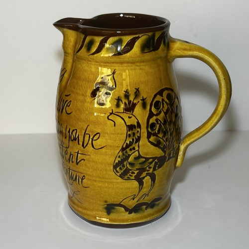 Mary Wondrausch Slipware Studio Krug signiert Figuren & Vers top 7"
