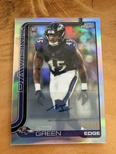 🔥MIKE GREEN 2025 TOPPS Chrome - Refractor Rookie Auto /499 Ravens