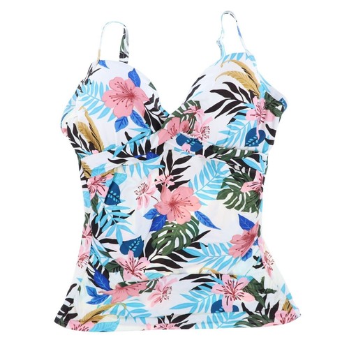Coco Reef Womens Tankini Top Swimsuit Bathing Suit Multicolor Floral 34E New - Picture 1 of 2