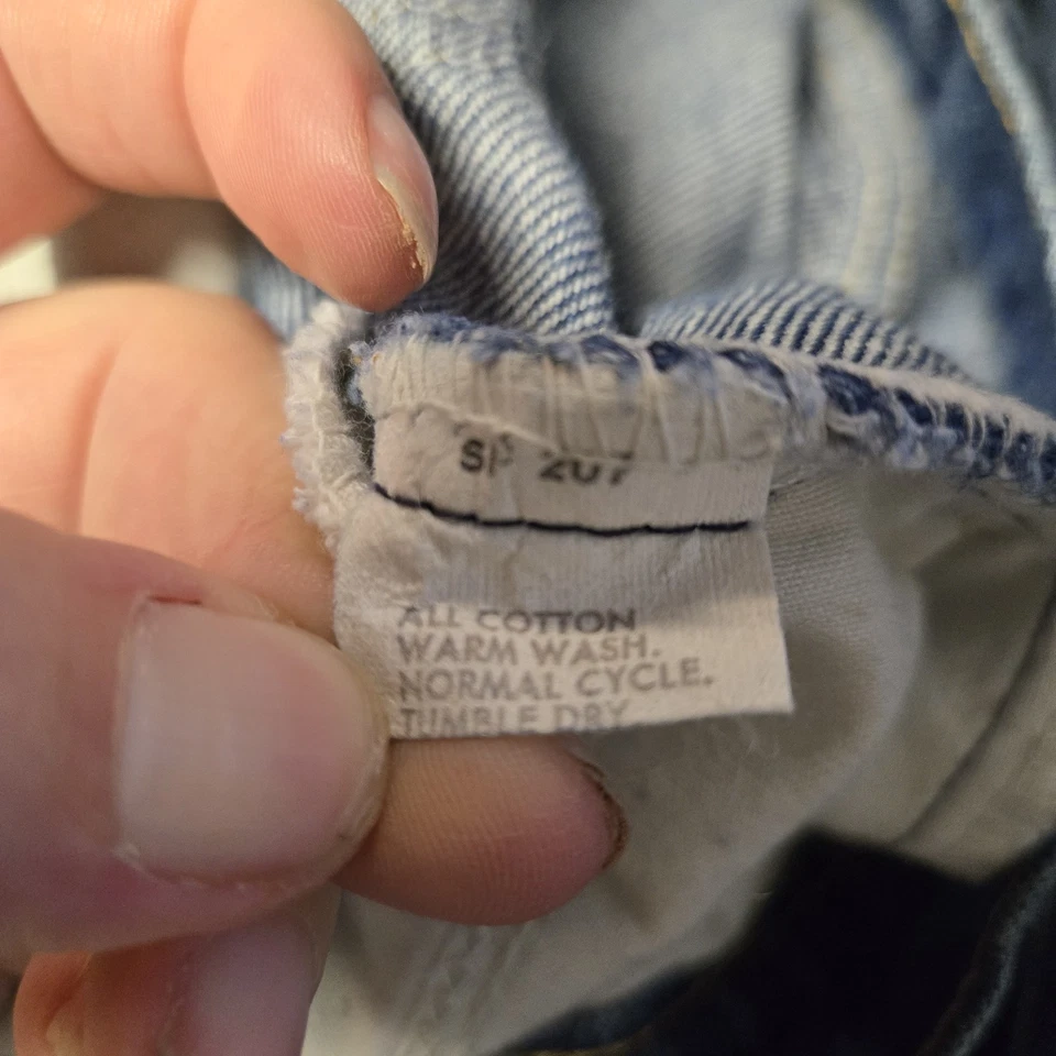 Pantalones Cortos Vintage Levi's Corte Para Mujer 14 Azul Naranja Pestaña Años 70 Denim Cintura Alta Foto 4 de 4