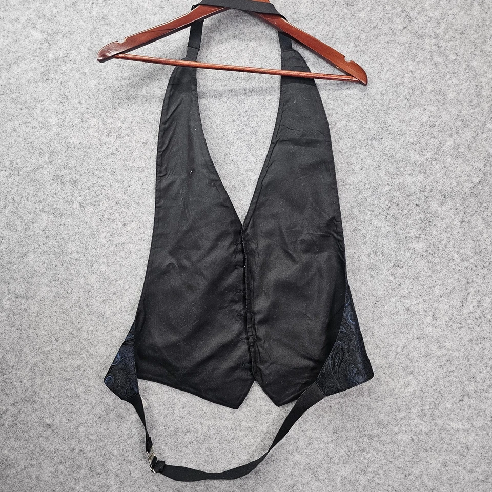 Tuxedo Vest Mens M 2XL Blue LORD WEST Paisley Backless Halter Formal Wedding USA - Image 2 of 4