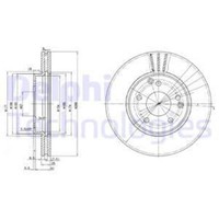 Delphi 2X Bremsscheibe Vorne Ø288 Mm FüR Mercedes-Benz C-Klasse W203 W202 SLK