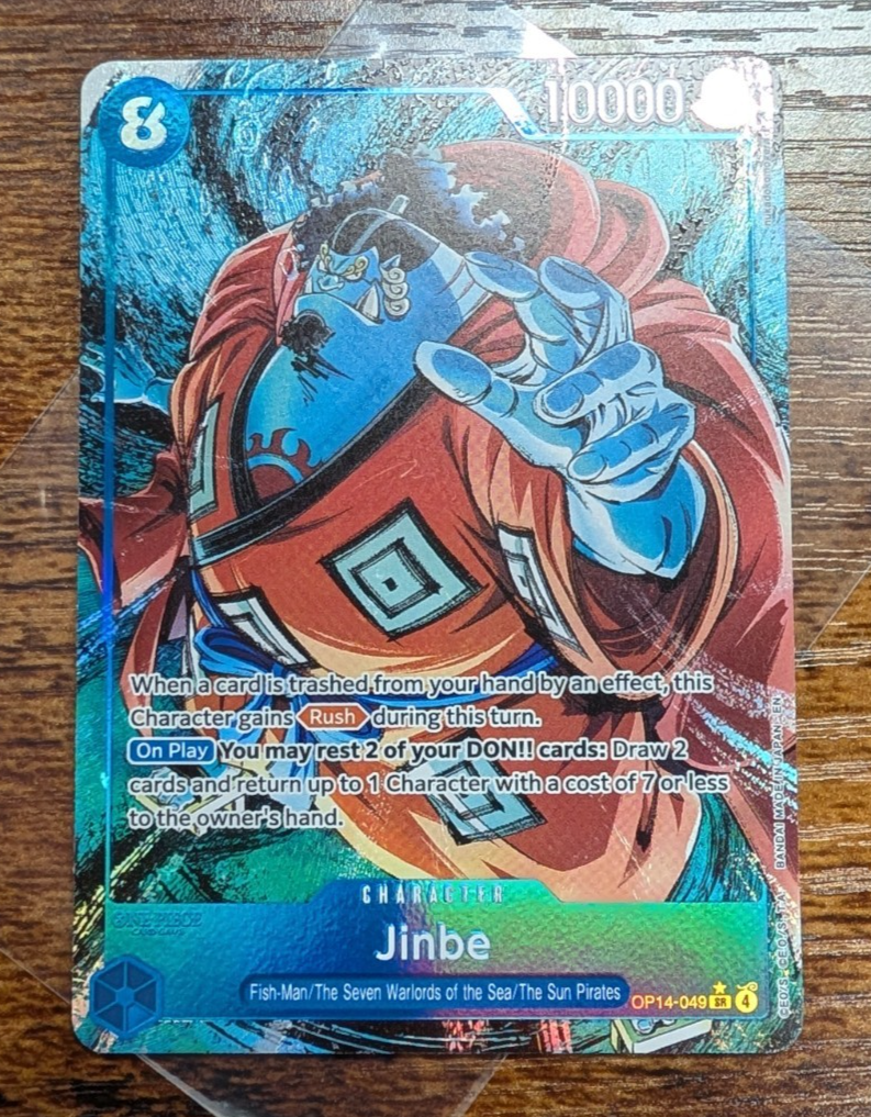 Jinbe OP14-049 Alternate Art Azure Sea's Seven One Piece Card
