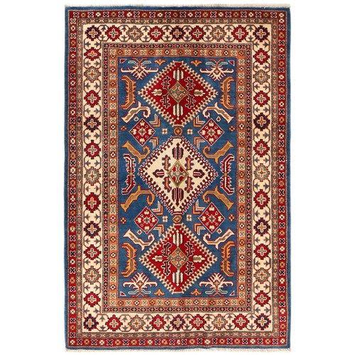 Traditioneller 4x6 ft Teppich Handarbeit Afghan Carpet Home Blau Orientteppich W30744 - Bild 1 von 8